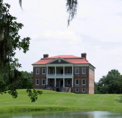 View of Drayton Hall's iconic roof architecure today Charleston sc